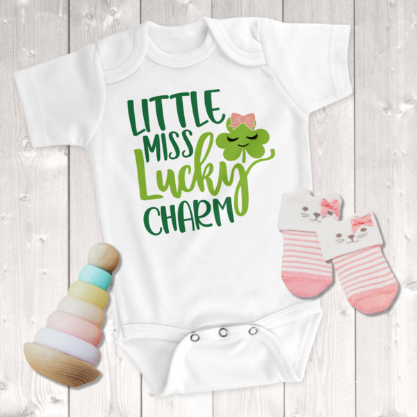 St. Patrick's Day Little Miss Lucky Charm Girl Onesie