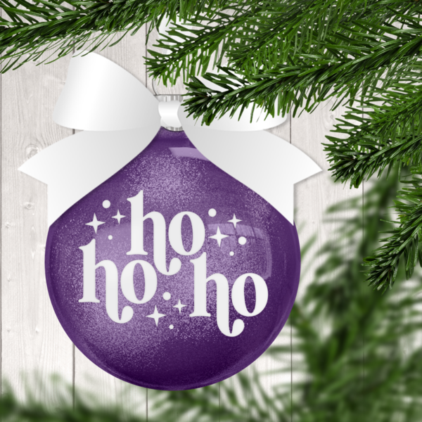 Ho Ho Ho Glitter Christmas Ornament