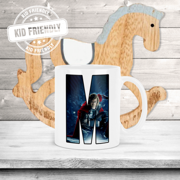 Marvel Letter Thor, Spiderman, Iron Man, Hulk, Captain America, Black Widow Kids Polymer Coffee Mug
